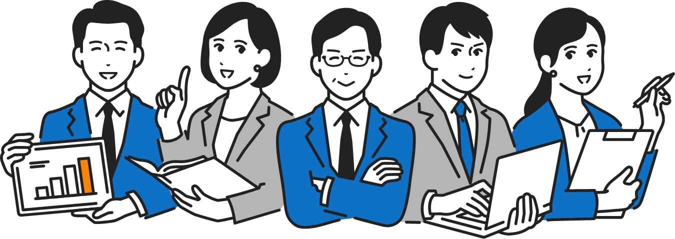 横並びの従業員のアイコン